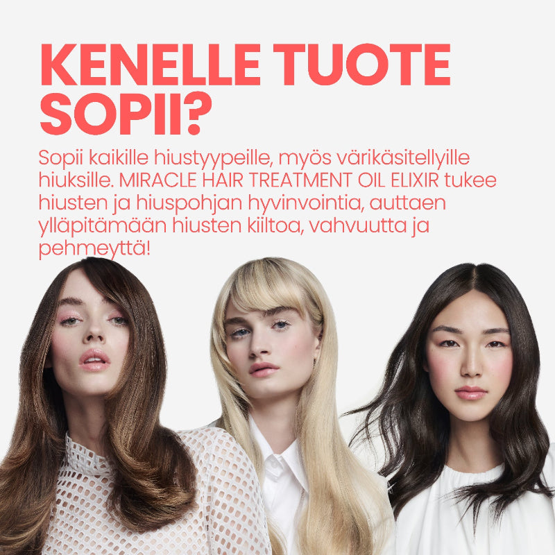 ELEVEN Miracle Hair Treatment Oil Elixir -hiusöljyn käyttö kosteisiin ja kuiviin hiuksiin