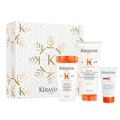 Kérastase Nutritive Trio Holiday Set 2026 -lahjapakkaus kuiville hiuksille.