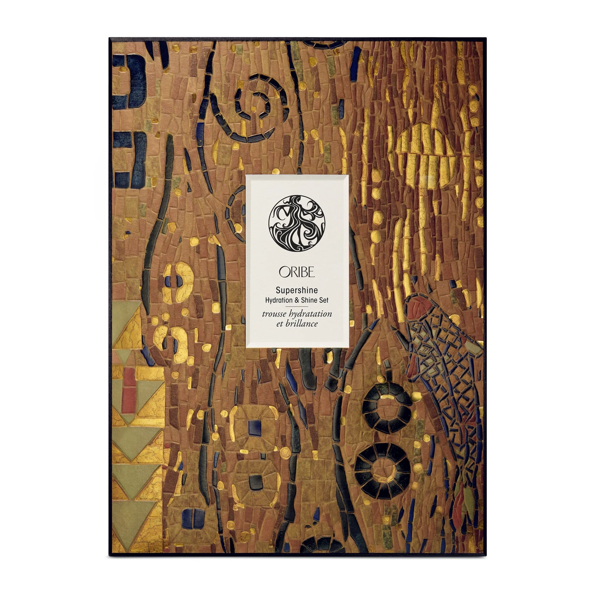 Oribe Supershine Holiday 2026 Collection limited edition -pakkaus, jonka on suunnitellut ranskalainen mosaiikkitaiteilija Mathilde Herrero.